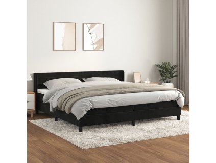 vidaXL Posteľný rám boxspring s matracom čierny 200x200 cm zamat
