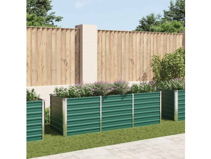 vidaXL Vyvýšený záhradný záhon, pozinkovaná oceľ 240x80x77 cm, zelený