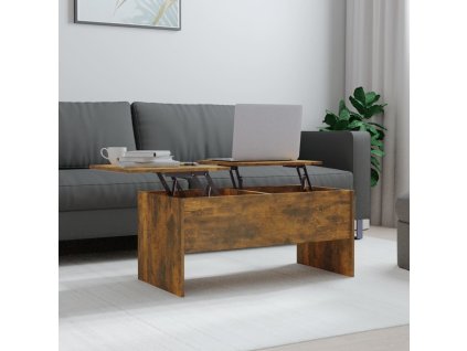 vidaXL Konferenčný stolík dymový dub 102x50,5x46,5 cm spracované drevo