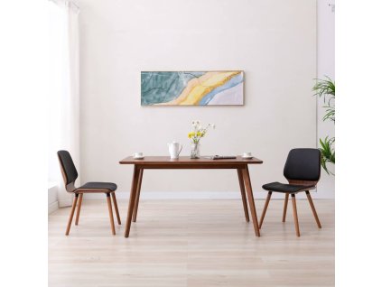 vidaXL Jedálenské stoličky 2 ks čierne umelá koža