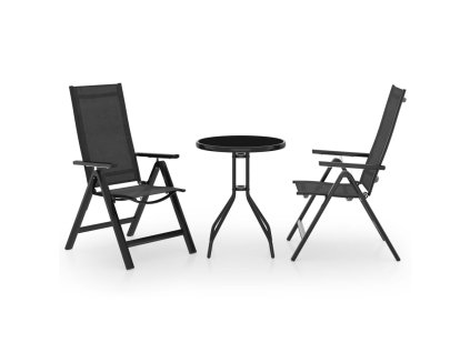 vidaXL 3-dielna bistro súprava čierna a antracitová