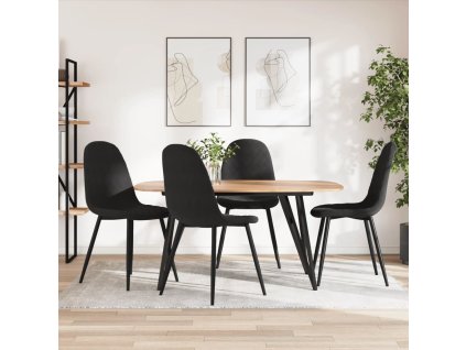 vidaXL Jedálenské stoličky 4 ks čierne zamatové