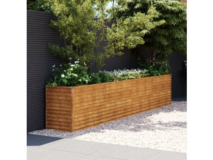 vidaXL Záhradný vyvýšený záhon 385x50x69 cm korténová oceľ