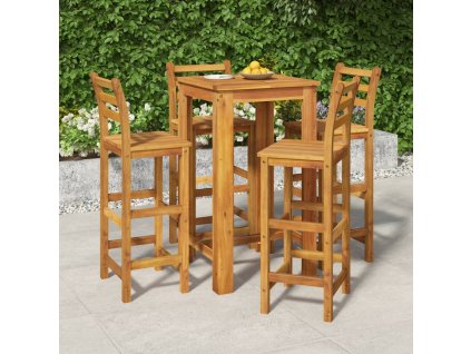 vidaXL 5-dielna záhradná barová súprava, akáciový masív