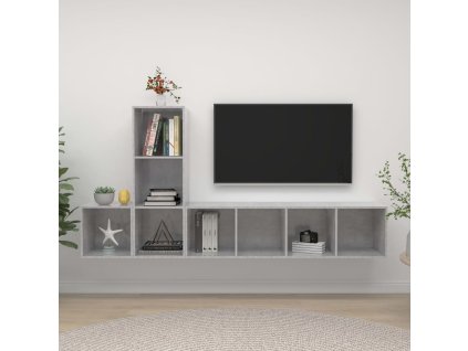 vidaXL 3-dielna súprava TV skriniek betónovo-sivá drevotrieska