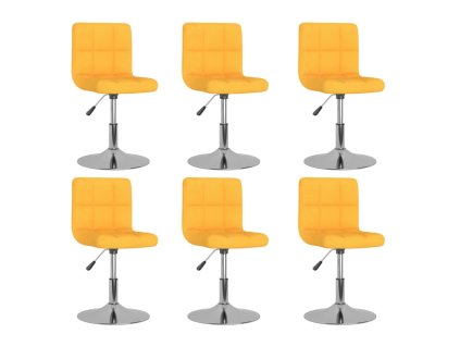 vidaXL Otočné jedálenské stoličky 6 ks žlté látkové