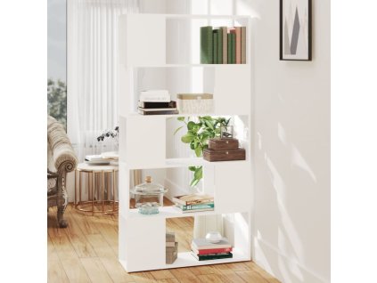 vidaXL Knižnica/deliaca stena biela 80x24x155 cm drevotrieska