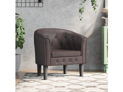 vidaXL Klubové kreslo hnedé umelá koža