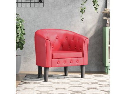 vidaXL Klubové kreslo červené umelá koža