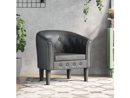 vidaXL Klubové kreslo sivé umelá koža