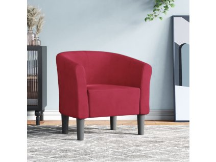 vidaXL Klubové kreslo vínovo-červená zamat