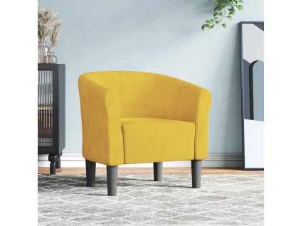 vidaXL Klubové kreslo žlté zamat