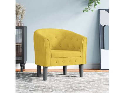 vidaXL Klubové kreslo žlté zamat