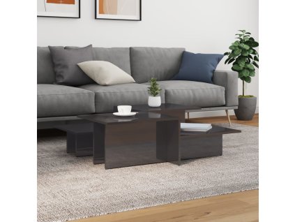 vidaXL Konferenčné stolíky 2 ks vysoký lesk sivé kompozitné drevo