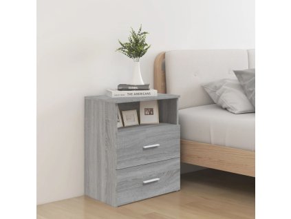 vidaXL Nočný stolík sivý dub sonoma 50x32x60 cm