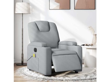 vidaXL Elektrické masážne sklápacie kreslo bledosivé látkové