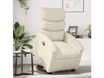 vidaXL Zdvíhacie a sklápacie kreslo krémové umelá koža