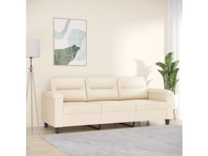 vidaXL 3-miestna pohovka béžová 180 cm mikrovlákno