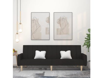 vidaXL 2-miestna rozkladacia pohovka, čierna, látka