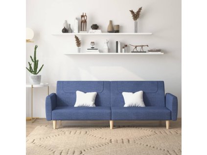 vidaXL 2-miestna rozkladacia pohovka, modrá, látka