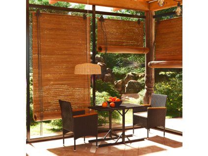 vidaXL 3-dielna záhradná jedálenská súprava čierna