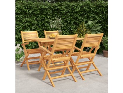 vidalXL 5-dielna záhradná jedálenská súprava tíkový masív