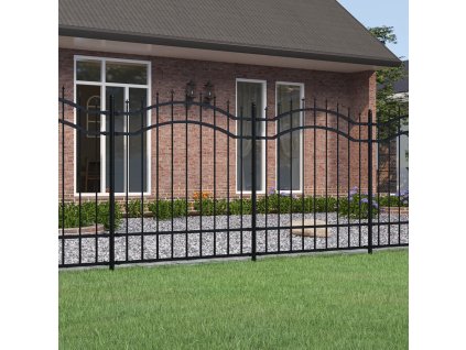 vidaXL Záhradný plot s hrotmi čierny 165 cm oceľ s práškovým nástrekom