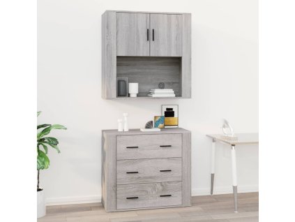 vidaXL Nástenná skrinka sivý dub sonoma 80x33x80 cm spracované drevo