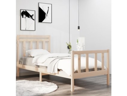 vidaXL Posteľný rám, drevený masív 90x190 cm, jednolôžko