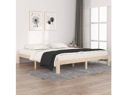 vidaXL Posteľný rám, drevený masív 180x200 cm, Super King