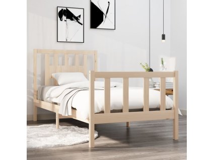 vidaXL Posteľný rám, drevený masív 90x190 cm, jednolôžko