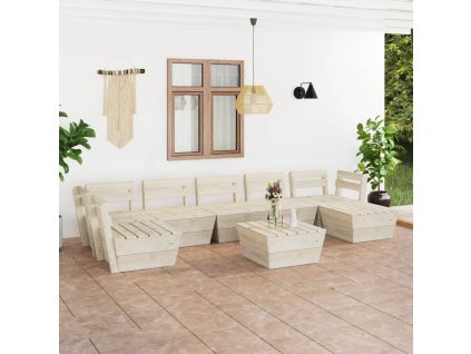 vidaXL 8-dielna záhradná súprava z paliet, impregnovaný smrek