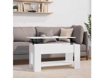 vidaXL Konferenčný stolík biely 101x49x52 cm spracované drevo