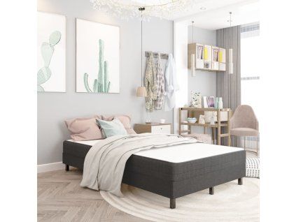 vidaXL Posteľ boxspring tmavošedá látková 120x200 cm
