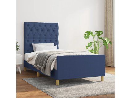 vidaXL Rám postele bez matraca Modrá 80x200cm Látka