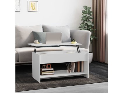 vidaXL Konferenčný stolík biely 102x50x52,5 cm spracované drevo