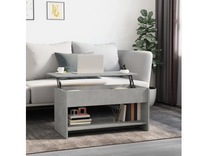 vidaXL Konferenčný stolík betónový sivý 102x50x52,5cm spracované drevo