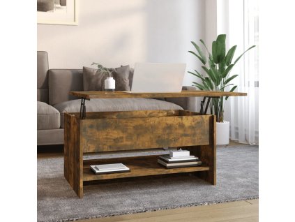 vidaXL Konferenčný stolík dymový dub 80x50x40 cm spracované drevo