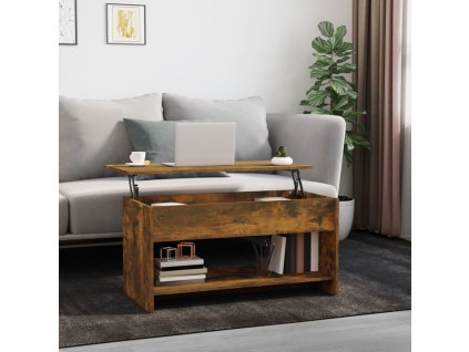vidaXL Konferenčný stolík dymový dub 102x50x52,5 cm spracované drevo