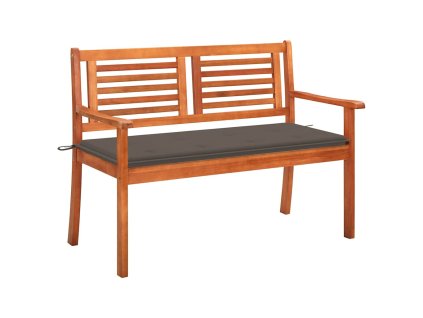 vidaXL 2-miestna záhradná lavica s vankúšom 120 cm eukalyptový masív