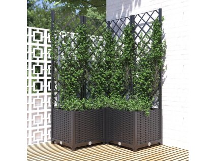 vidaXL Záhradný kvetináč s mriežkou čierny 80x80x136 cm PP