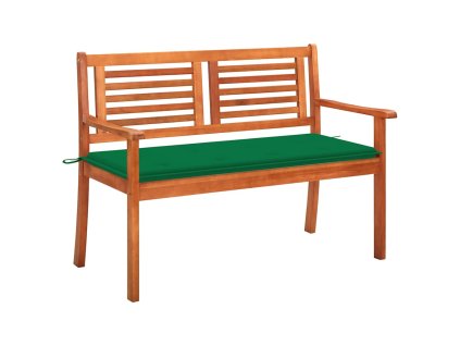 vidaXL 2-miestna záhradná lavica s vankúšom 120 cm eukalyptový masív