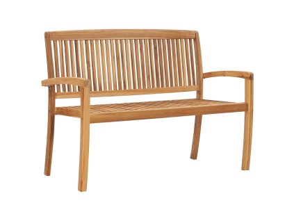 vidaXL 2-miestna stohovateľná záhradná lavička 128,5 cm, tíkový masív