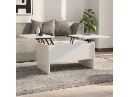 vidaXL Konferenčný stolík biely 80x50x42,5 cm spracované drevo