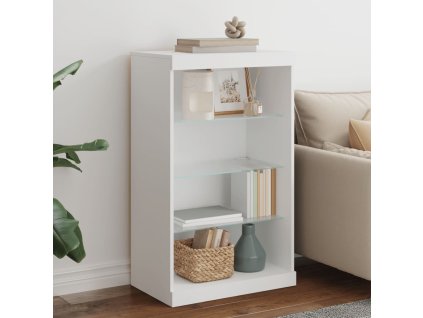 vidaXL Komoda s LED svetlami biela 60,5x37x100 cm