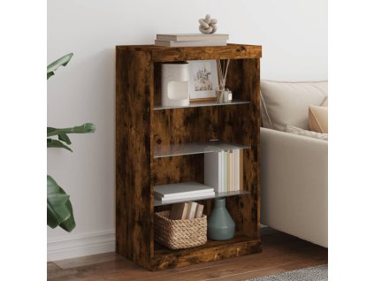 vidaXL Komoda s LED svetlami dymový dub 60,5x37x100 cm