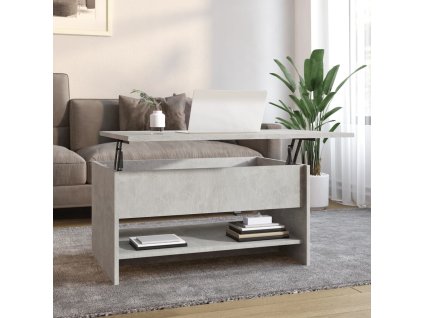 vidaXL Konferenčný stolík betónový sivý 80x50x40 cm spracované drevo