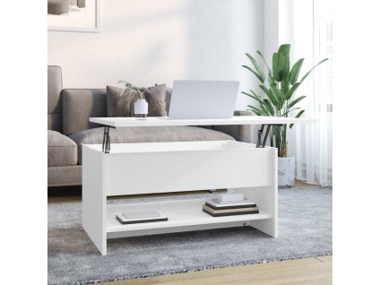 vidaXL Konferenčný stolík biely 80x50x40 cm spracované drevo