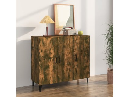 vidaXL Komoda dymový dub 90x34x80 cm kompozitné drevo