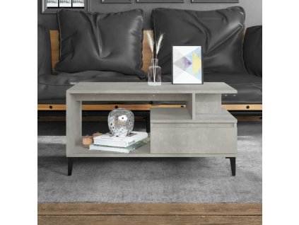 vidaXL Konferenčný stolík betónový sivý 90x49x45 cm spracované drevo